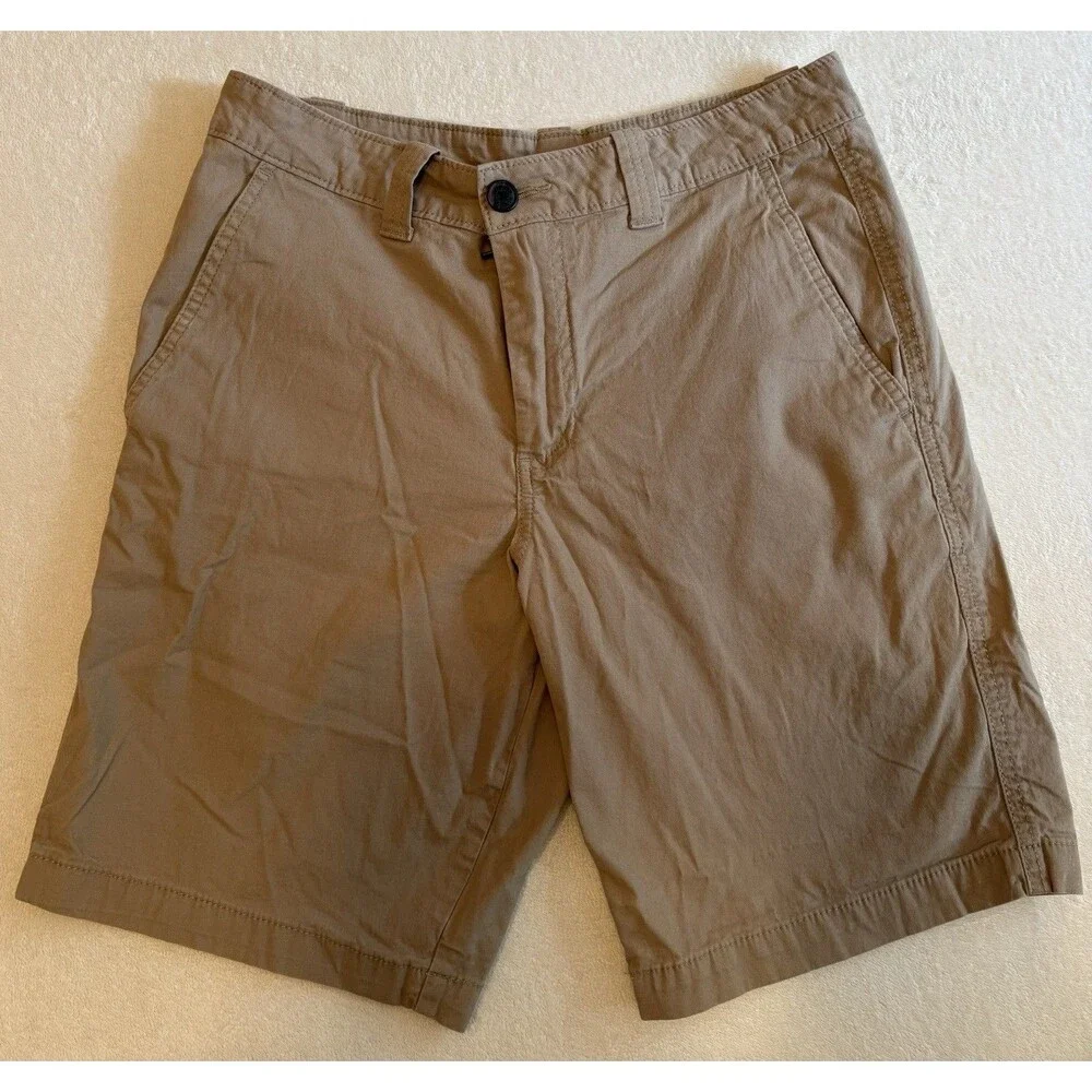 Magellan Outdoors Men’s 30W Khaki Chino Shorts Cotton Stretch Casual Flat Front